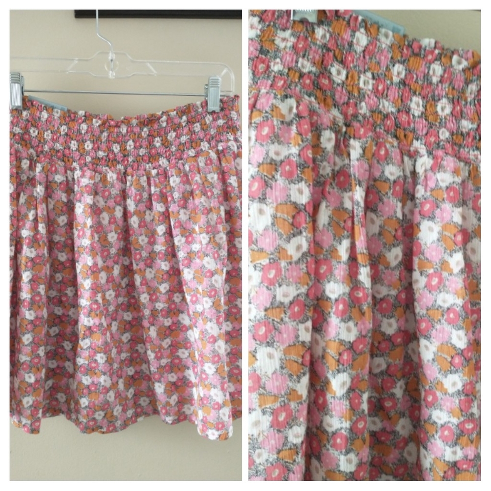 New Old Navy Jupe Skirt Ditsy Floral Smocked Waist sz M